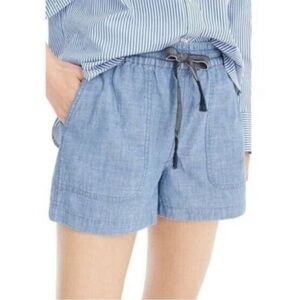J. Crew Seaside Short Point Sur In Chambray denim with drawstring size small